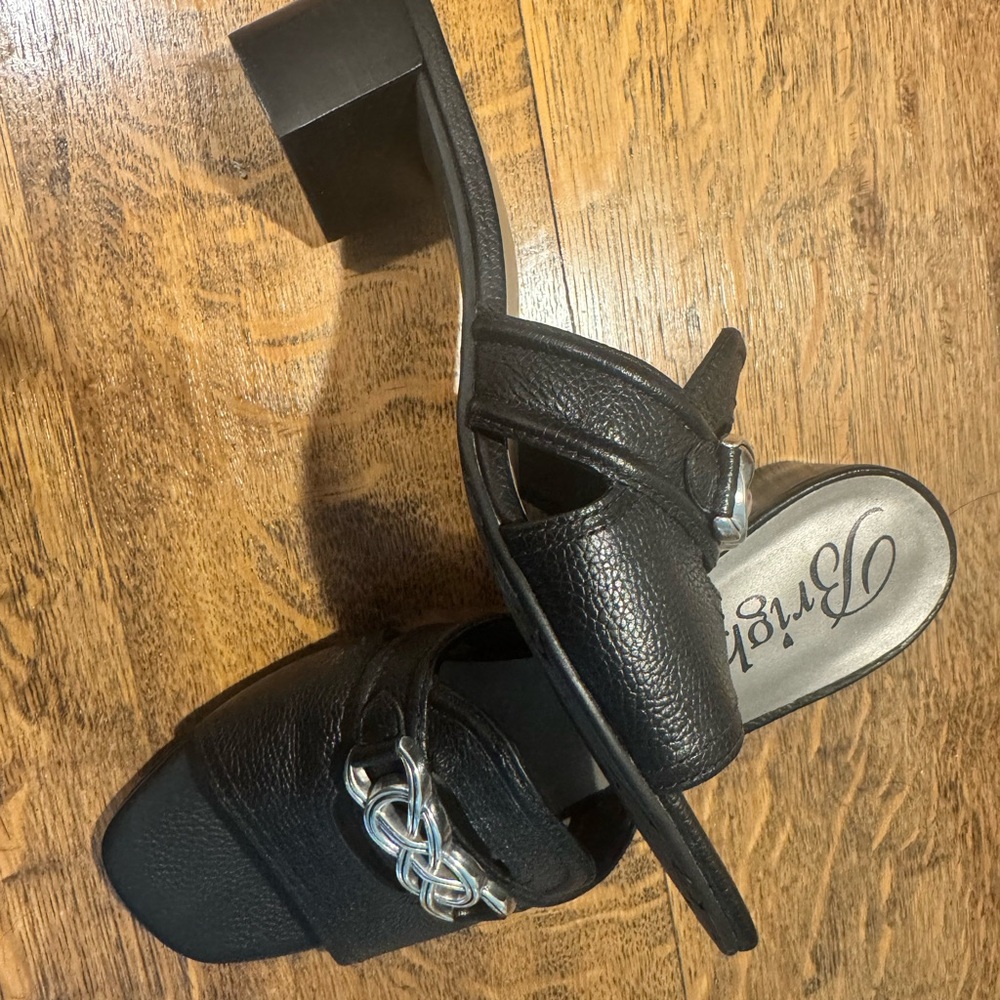 Brighton Black and Silver Sandals with Sleek Design